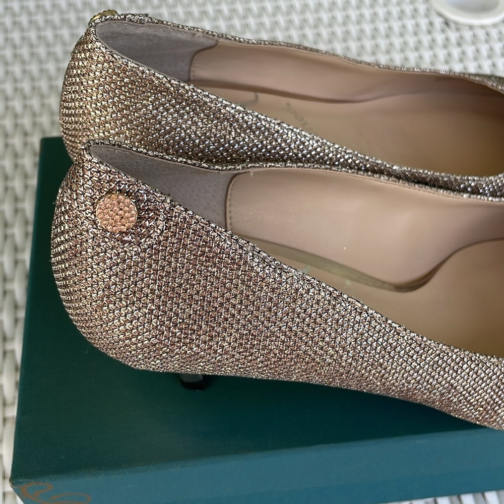 J.Renee Metallic Taupe Pointed Kitten Heel Pumps - Picture 10 of 11